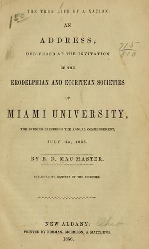 Cover for The true life of a nation