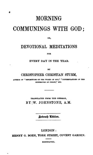 Cover for Morning Communings with God: Or, Devotional Meditations for Every Day in the Year