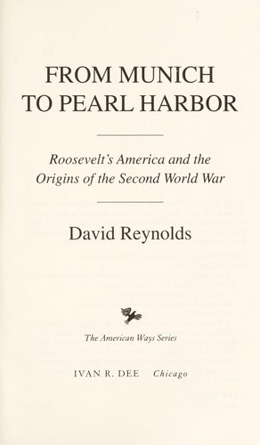 Cover for From Munich to Pearl Harbour