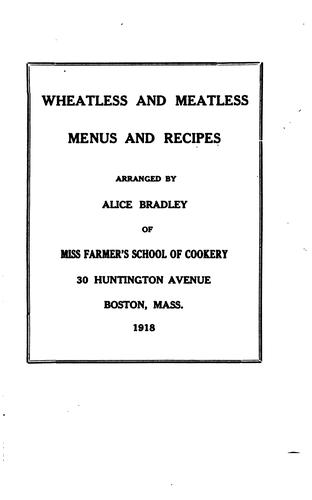 Cover for Wheatless and Meatless Menus and Recipes