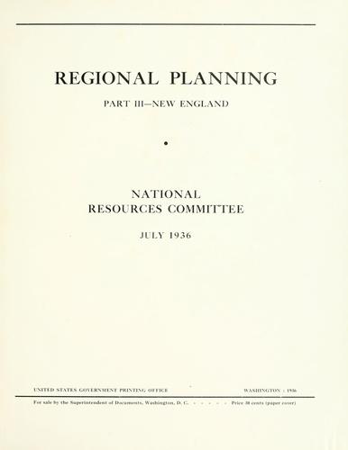 Cover for Regional planning ...