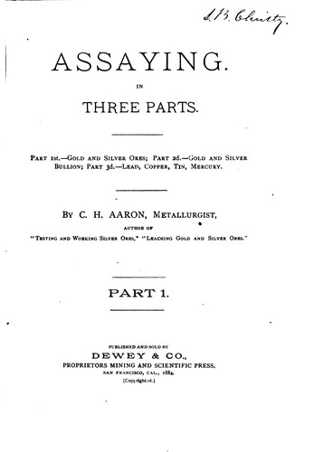 Cover for Assaying