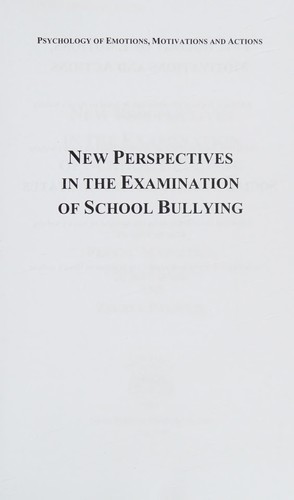 Cover for New perspectives in the examination of school bullying