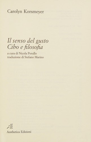 Cover for Il senso del gusto