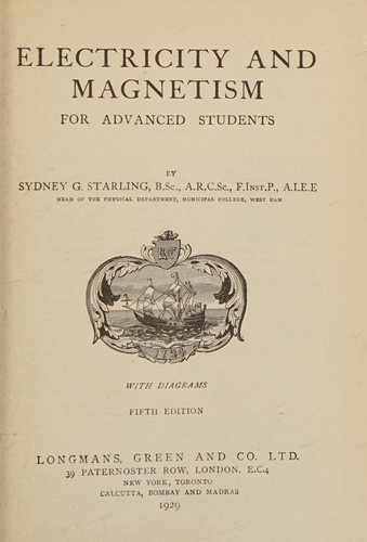 Cover for Electricity and magnetism for advanced students