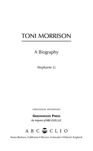 Cover for Toni Morrison