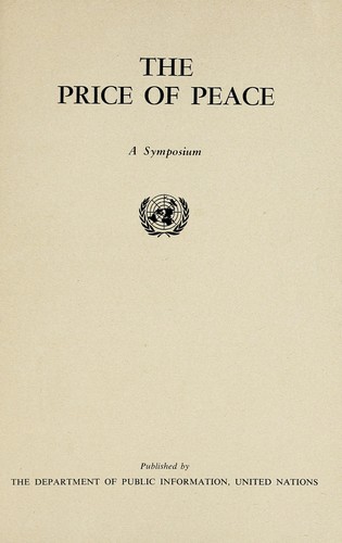 Cover for The price of peace