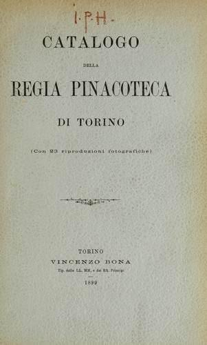 Cover for Catalogo della Regia pinacoteca di Torino