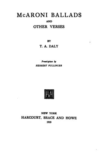 Cover for McAroni Ballads, and Other Verses