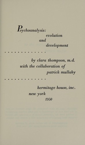 Cover for Psychoanalysis, evolution and development
