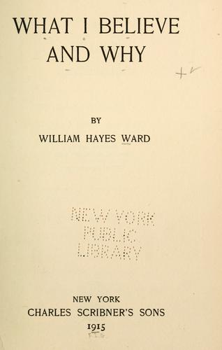 Cover for What I believe and why