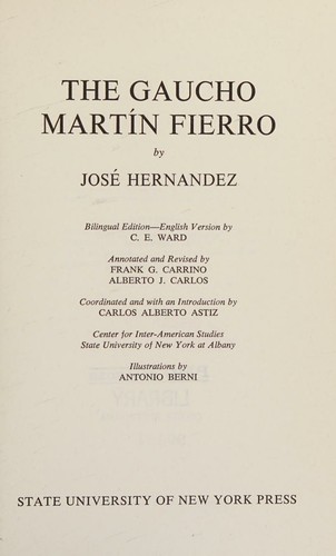 Cover for The gaucho Martín Fierro