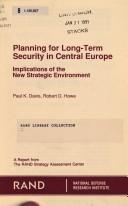 Cover for Planning for long-term security in Central Europe
