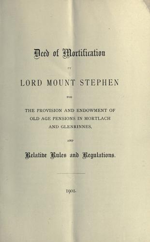 Cover for Deed of Mortification