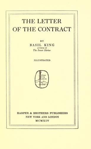 Cover for The letter of the contract