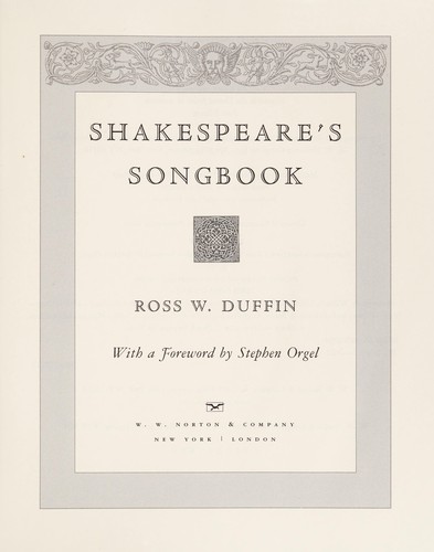 Cover for Shakespeare's songbook