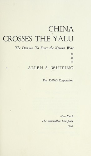 Cover for China crosses the Yalu