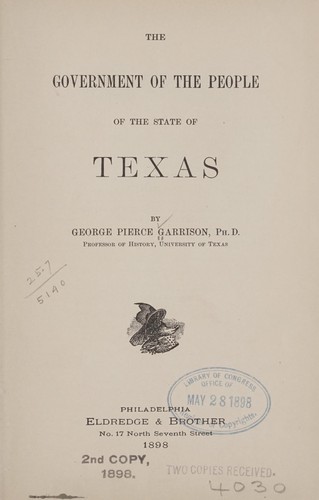 Cover for The government of the people of the state of Texas