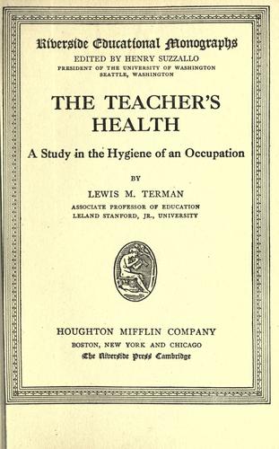 Cover for The teacher's health