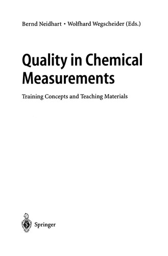 Cover for Quality in Chemical Measurements