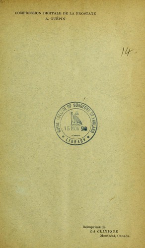 Cover for Compression digitale de la prostate