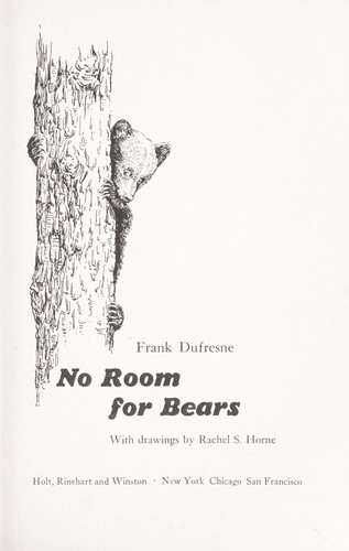 Cover for No room for bears.