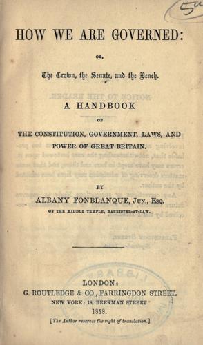 Cover for How we are governed