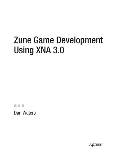 Cover for Zune game development using XNA 3.0