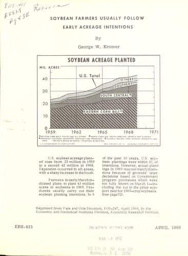 Cover for Soybean farmers usually follow early acreage intentions