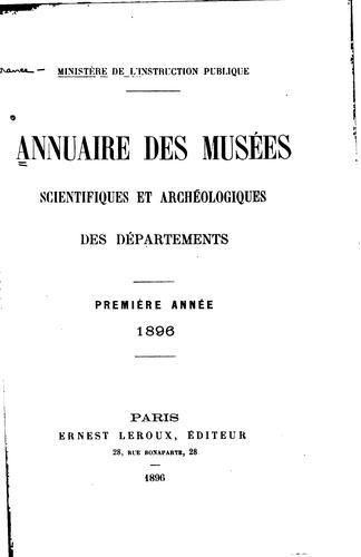 Cover for Annuaire des musees scientifiques et archéologiques des départements