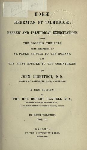 Cover for Horae Hebraicae et Talmudicae