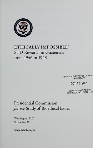 Cover for Ethically impossible