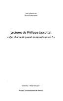 Cover for Lectures de Jaccottet