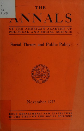 Cover for Social theory and public policy