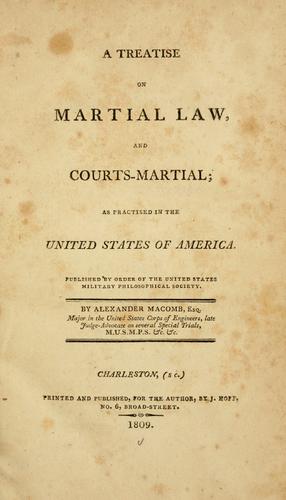 Cover for A treatise on martial law, and courts-martial