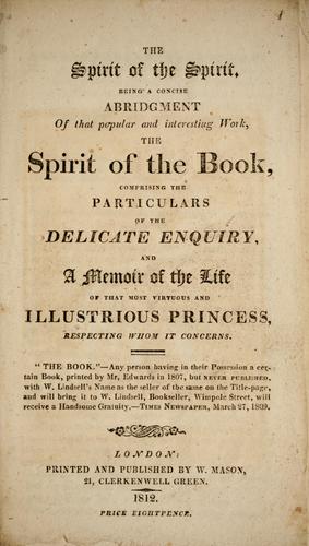 Cover for The spirit of the spirit