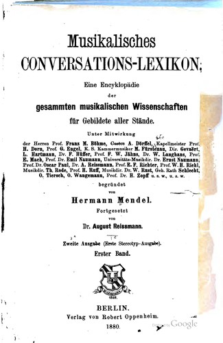 Cover for Musikalisches Conversations-Lexikon.