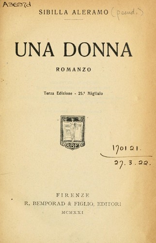 Cover for Una donna