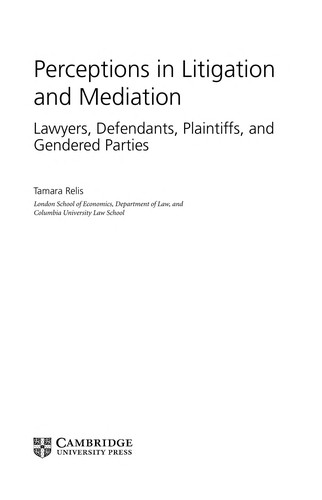 Cover for Perceptions in litigation and mediation