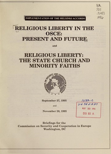 Cover for Religious liberty in the OSCE