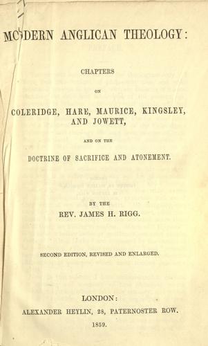 Cover for Modern Anglican theology