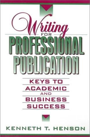 Cover for Writing for Professional Publication