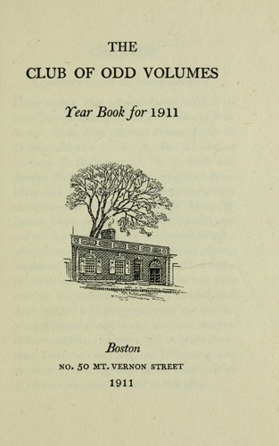 Cover for The Club of Odd Volumes year book for 1911