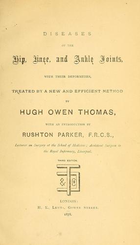 Cover for Diseases of the hip, knee, and ankle joints