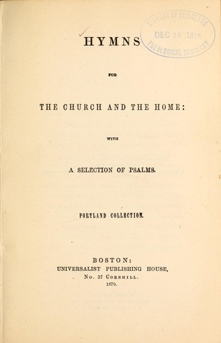 Cover for Hymns for the church and the home