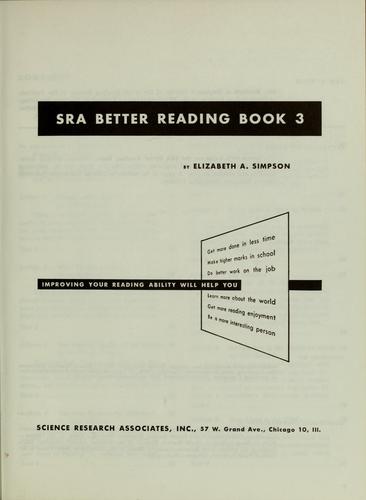 Cover for SRA better reading book