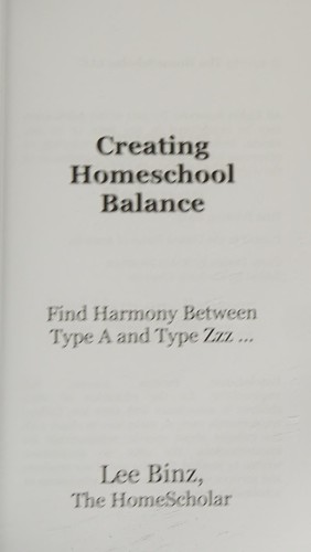 Cover for Creating Homeschool Balance