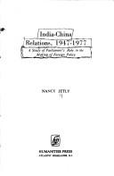 Cover for India-China relations, 1947-1977