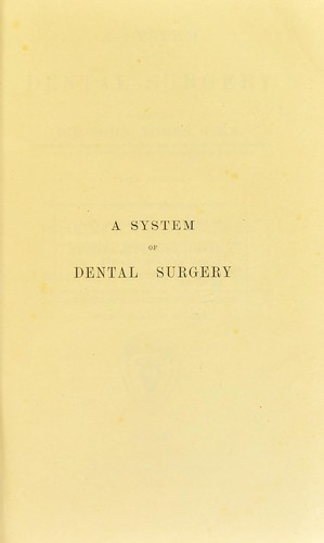 Cover for A system of dental surgery
