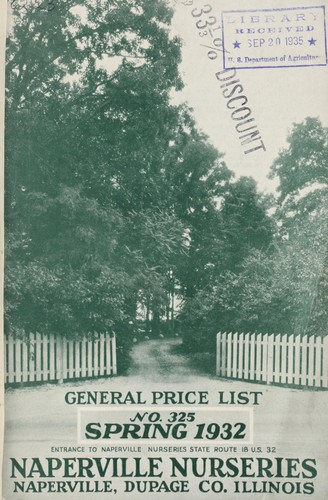 Cover for General price list, No. 325, spring 1932